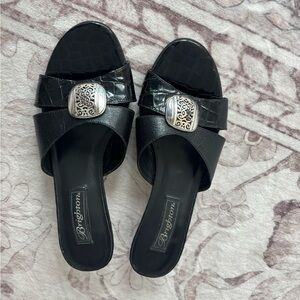 Brighton Black Kitten Heeled Sandals